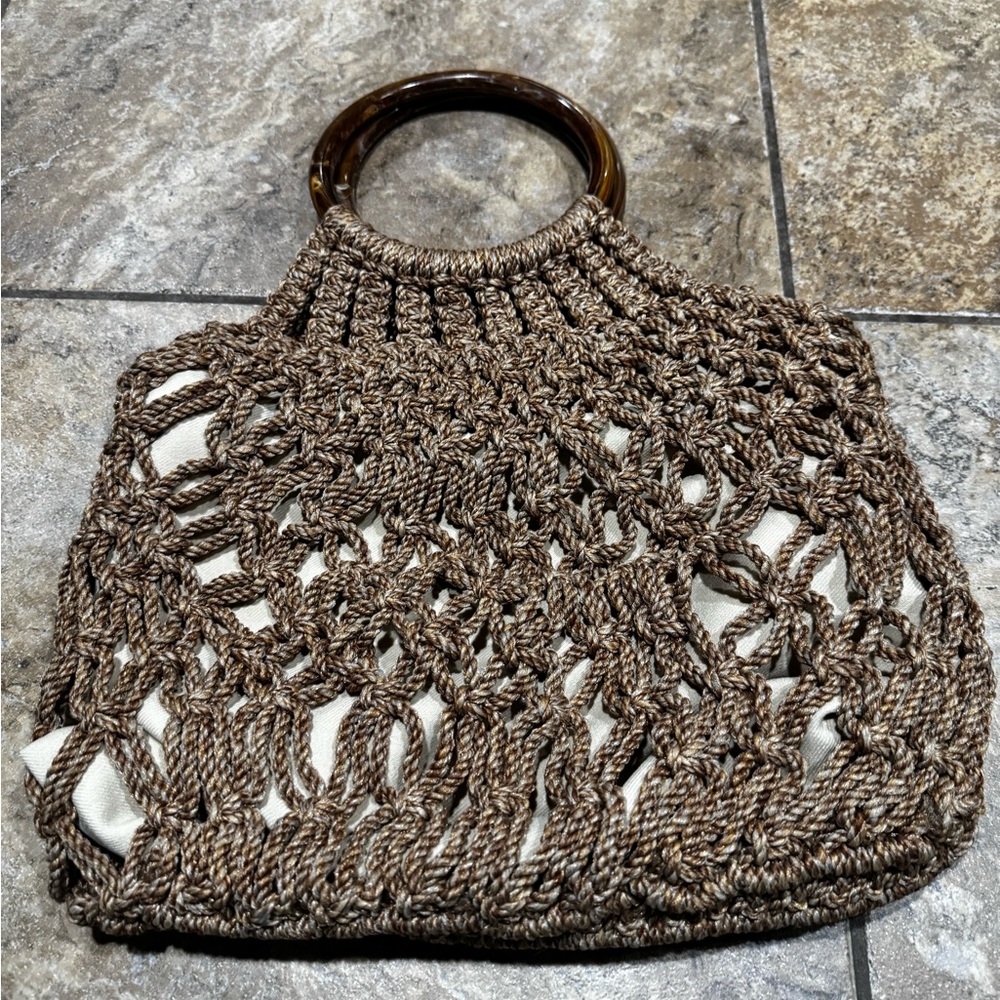 Brown Crochet Women Bag